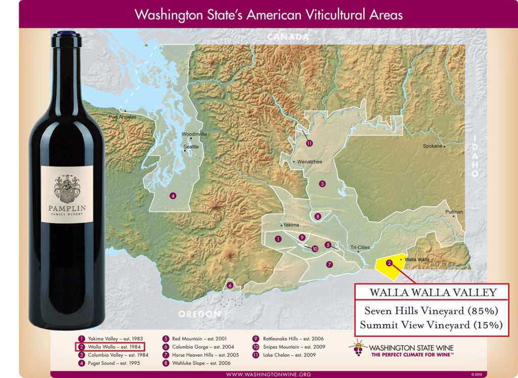 2017 Walla Walla Valley Cabernet Vineyard Map